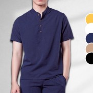 Áo sơ mi nam cổ tàu chất đũi ngắn tay [7-SM TAU]